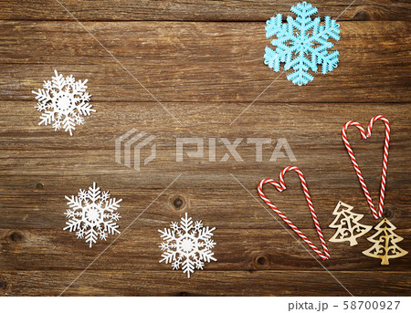 Christmas composition on wooden background. Christmas composition on wooden background. 58700927