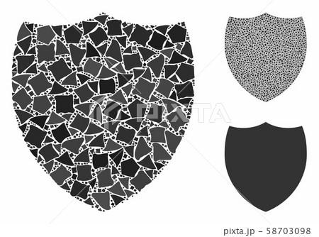 Shield Mosaic Icon of Unequal Elements 58703098