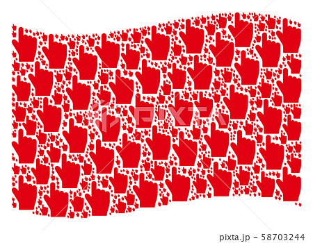 Waving Red Flag Collage of Index Finger Items Waving Red Flag Collage of Index Finger Items 58703244