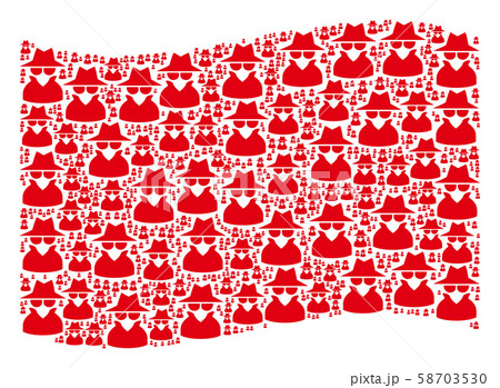 Waving Red Flag Pattern of Spy Items 58703530