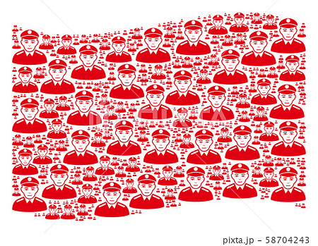 Waving Red Flag Collage of Soldier Icons Waving Red Flag Collage of Soldier Icons 58704243