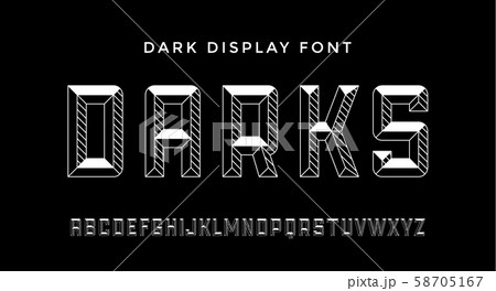 3D Modern Font . Dark modern line alphabet 58705167