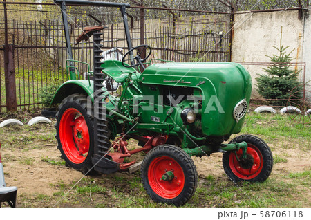 exhibition of old and modern tractors in the exhibition of old and modern tractors in the 58706118