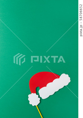Christmas decoration, red Santas hat on stick on Christmas decoration, red Santas hat on stick on 58706652