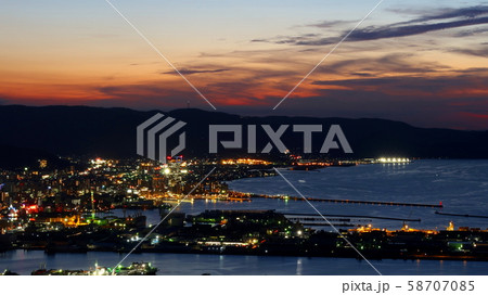 夕暮れの高松市街１ 58707085