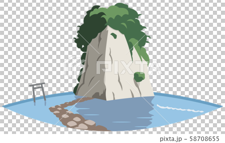 見附島イメージ　観光地イラストアイコン 58708655