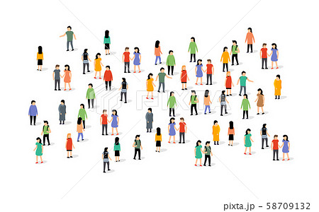 Vector people group crowd social team large person together people network communication 58709132