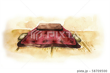 こたつの水彩画 こたつの水彩画 58709500