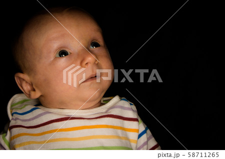 Baby Hayden On Black at Two Months Old 58711265
