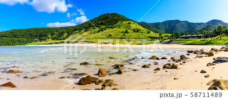高浜海水浴場　パノラマ　【長崎県五島市】 58711489