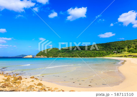 高浜海水浴場 長崎県五島市 の写真素材