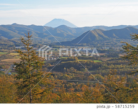 北海道　赤井川村／冷水峠カルデラ展望所からの風景 58715259