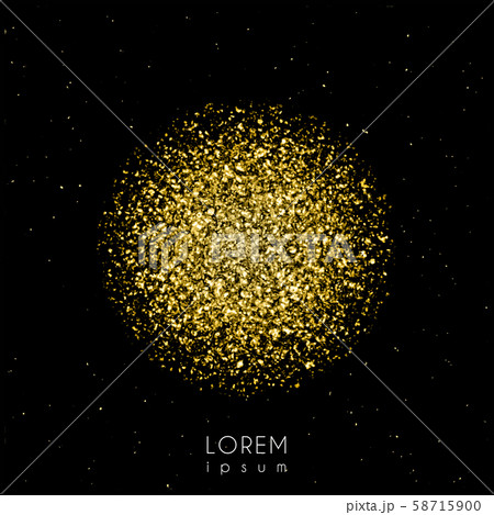 Gold sparkles on black background. Vector image for your design 58715900