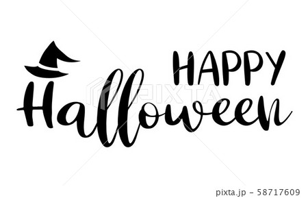 Happy Halloween - Hand lettering vector for Halloween festival. Happy Halloween - Hand lettering vector for Halloween festival. 58717609