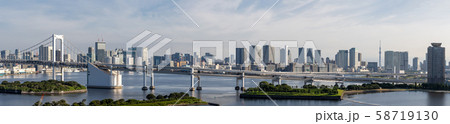 Tokyo Tower Rainbow bridge panorama 58719130