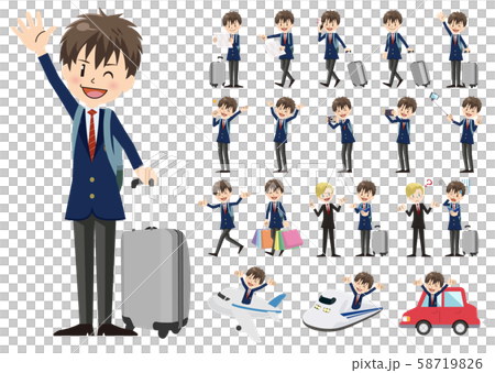 Travel male student set 58719826