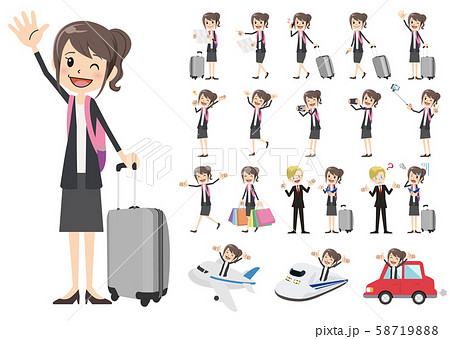 トラベル 会社員 女性 セット  58719888