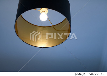Golden lamp in a room, elegant modern home decor Golden lamp in a room, elegant modern home decor 58722349