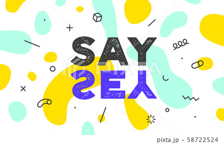 Say Yes. Banner, poster and sticker concept, geometric style 58722524