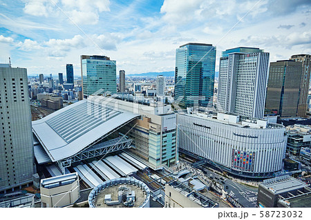 大阪梅田 阪急グランドビルから見るJR大阪駅周辺 大阪梅田 阪急グランドビルから見るJR大阪駅周辺 58723032