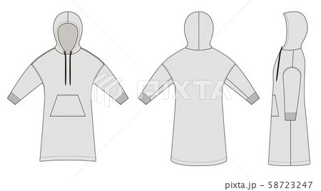 Fashion technical sketch of long smock in vector graphic 58723247