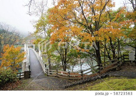 北海道 神居古潭 紅葉の風景 北海道 神居古潭 紅葉の風景 58723563