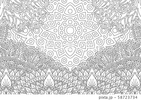 Art for coloring book with stylized landscape 58723734