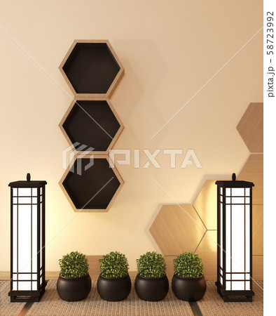 Wooden Hexagon shelf and wooden hexagon tiles 58723992