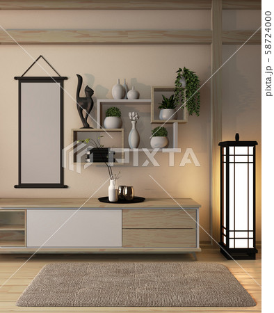Wooden cabinet japan style on room ryokan 58724000