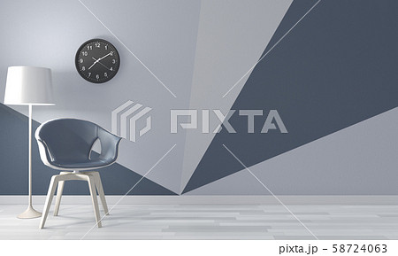 Ideas of living room blue Geometric Wall Art Paint 58724063