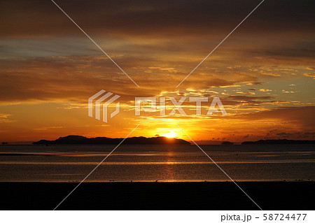 赤穂　千種川河口付近　日の出 58724477