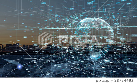 VR 5G AI 人工知能 フィンテック Fintech MaaS ICT ブロックチェーン 3D 58724492