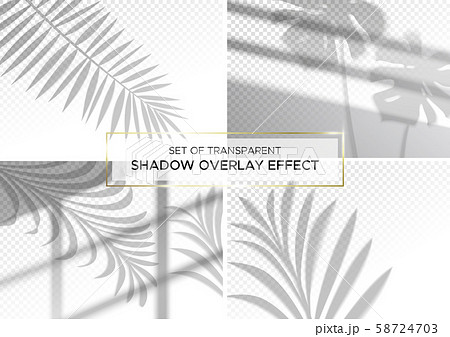 Set of transparent shadow overlay effects. Set of transparent shadow overlay effects. 58724703