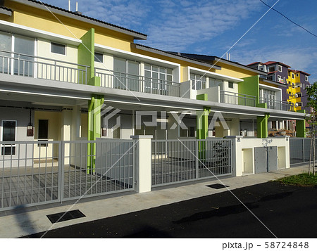 Double story luxury terrace house in Malaysia. Just finished and still not occupied. Double story luxury terrace house in Malaysia. Just finished and still not occupied. 58724848