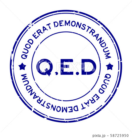 Grunge blue Q.E.D. rubber stamp 58725950