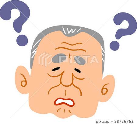 認知症の老人の顔　男性 58726763