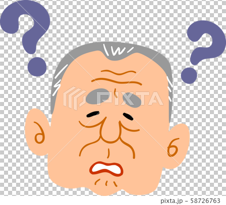 認知症の老人の顔　男性 58726763
