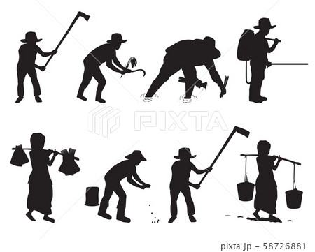 silhouette farmer shape vector design 58726881