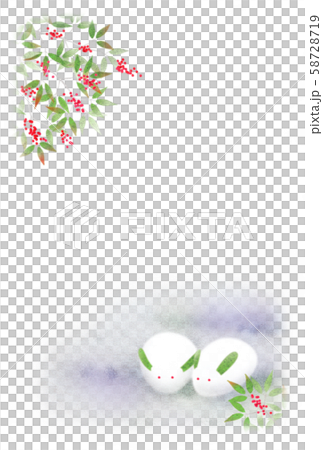 [卡通]男人，雪兔 58728719