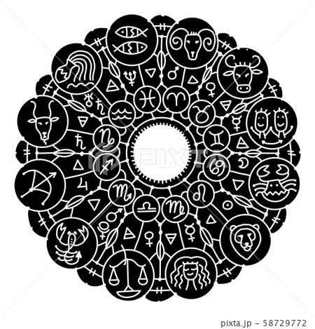 Zodiacal circle with astrology signs for your design 58729772