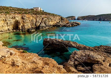 Pure crystal water of Blue Lagoon on Malta Pure crystal water of Blue Lagoon on Malta 58731726