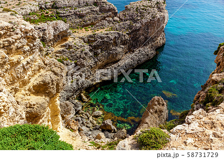 Pure crystal water of Blue Lagoon on Malta Pure crystal water of Blue Lagoon on Malta 58731729