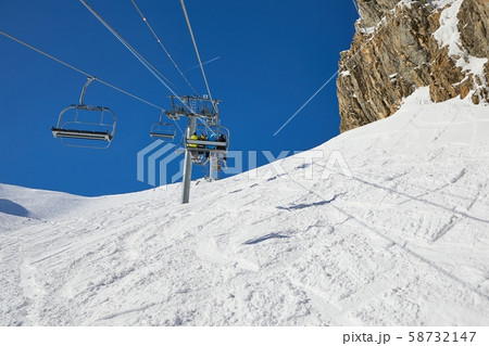 Ski lift at a ski resort, Val d'Allos Ski lift at a ski resort, Val d'Allos 58732147