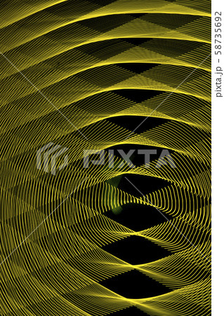 abstract long exposure blurred light lines black and yellow background. Geometric shapes 58735692