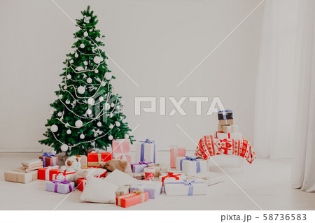 Christmas Decor Christmas tree on new year holiday gifts ornaments 58736583