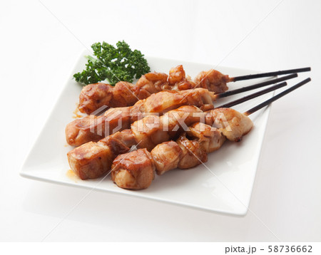 やきとり　タレ焼き　　炭火焼き鳥 58736662