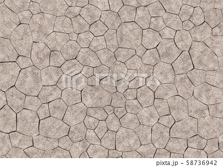 カラカラに乾燥してひび割れたザラザラの地面のイラスト素材