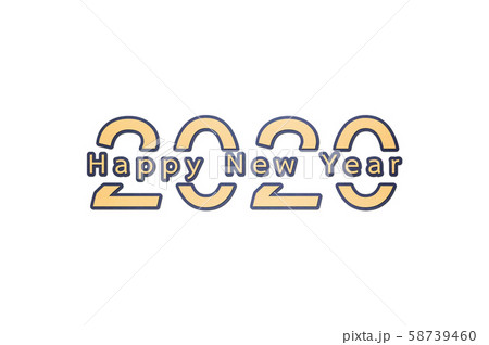 2020 number with Happy New Year word 58739460