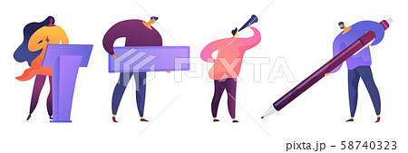 Business people flat vector illustrations set 58740323