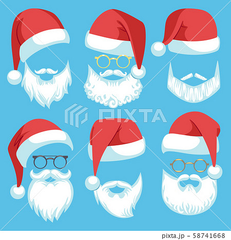 red white and blue santa hats